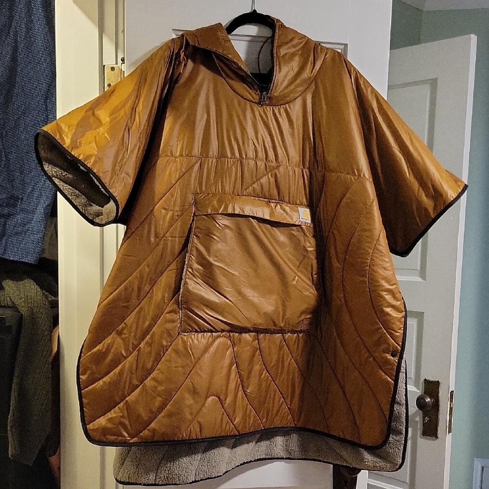Rumpl X Carhartt Brown Original Puffy Poncho Hooded Coat L/XL - Picture 1 of 10